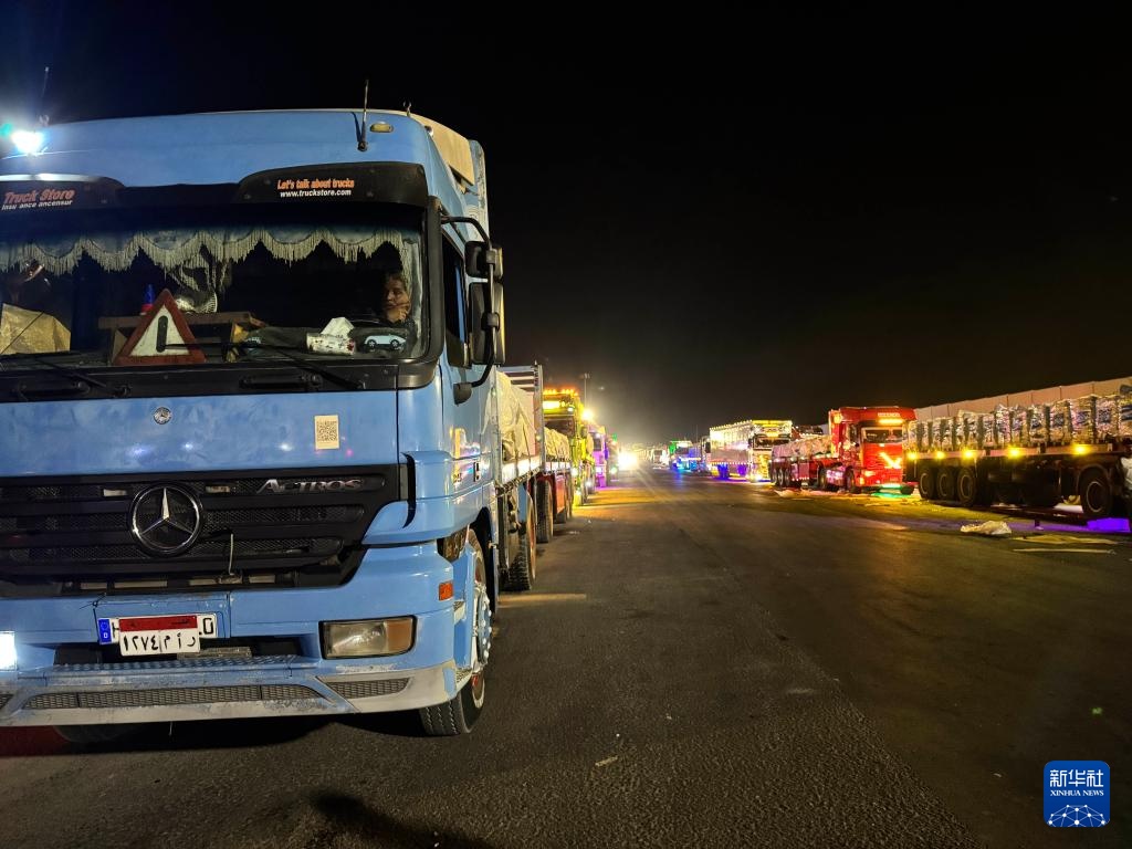 援助物资经拉法口岸进入加沙