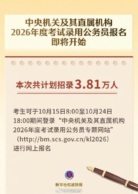 2026国考计划招录3.81万人