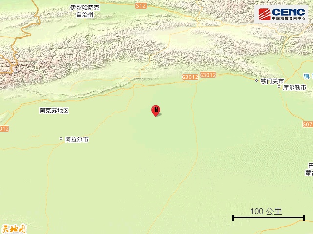 新疆阿克苏地区沙雅县发生3.2级地震