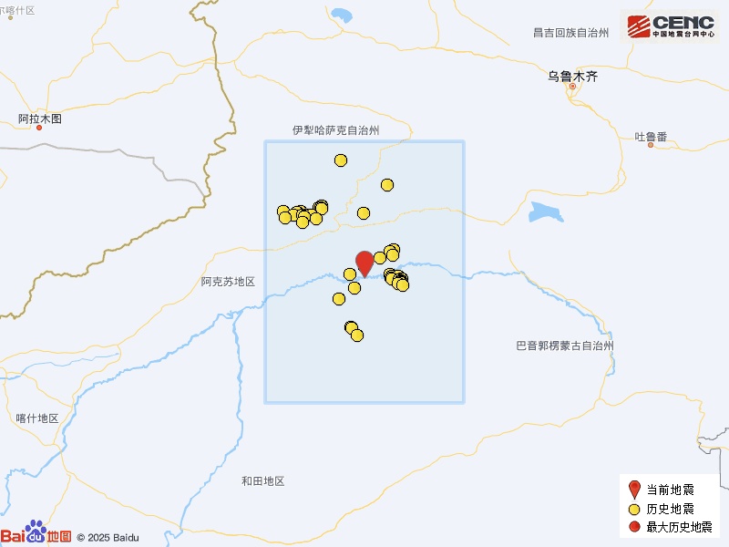 新疆阿克苏地区沙雅县发生3.2级地震