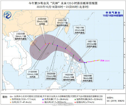 台风“风神”将进入南海