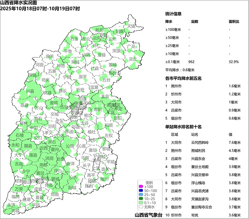 山西大部地区气温继续下降 部分地区有雨雪