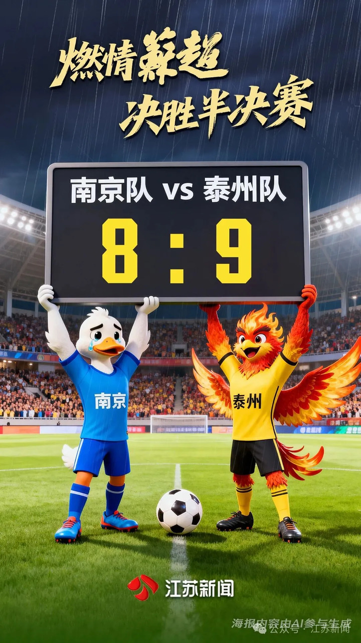 果然一黑到底！泰州队9:8战胜南京队！“苏超”一定要把悬念拉到最满！