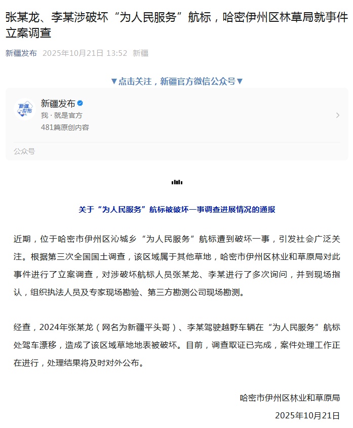 破坏“为人民服务”航标，两人被立案调查