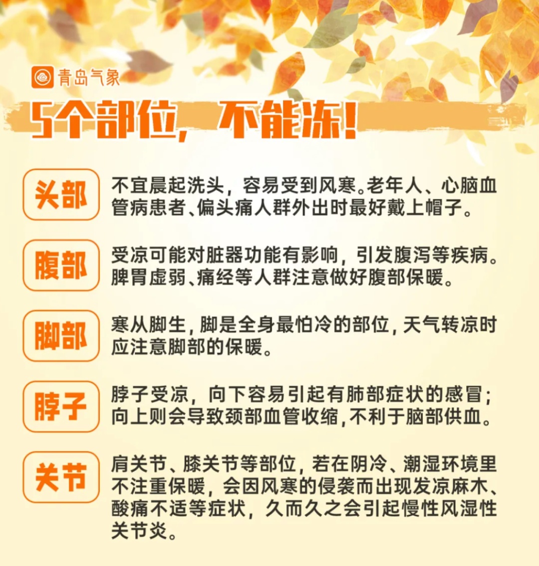 冷冷冷，秋裤预警！青岛最低5℃，还有一个重要提醒……