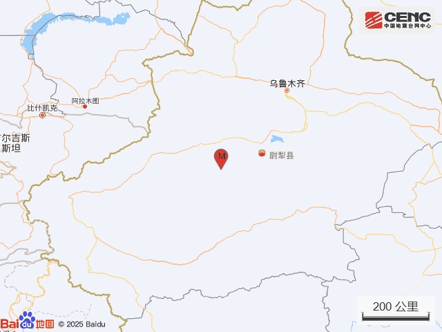 新疆巴音郭楞州尉犁县发生3.8级地震,震源深度20千米 新疆巴音郭楞州尉犁县发生3.8级地震,震源深度20千米