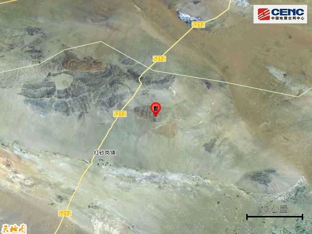 甘肃省武威市民勤县发生3.1级地震