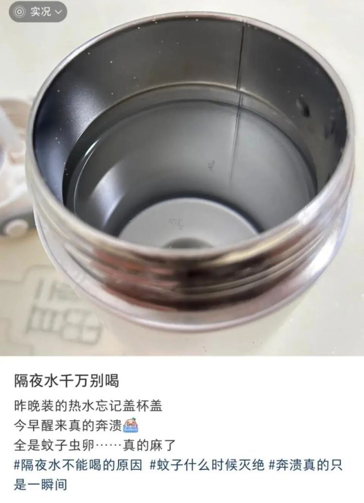 头皮发麻！女子早起发现隔夜水中漂浮着一串透明白色物体，网友：是虫卵