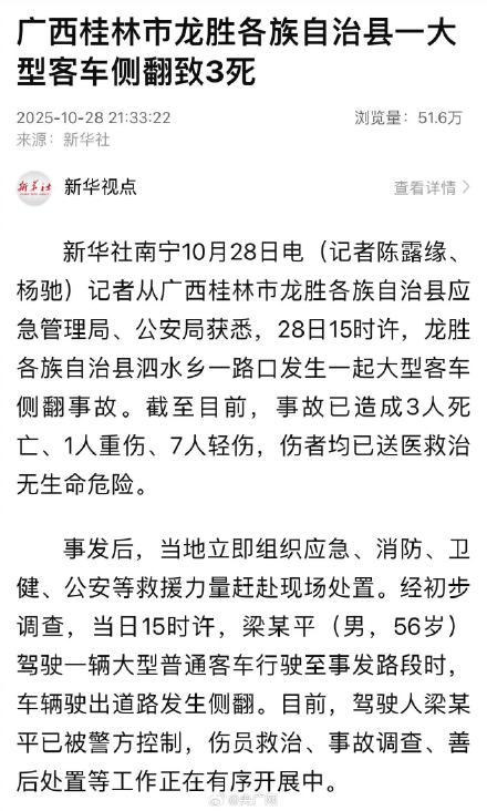 广西桂林大型客车侧翻致3死8伤 广西桂林大型客车侧翻致3死8伤