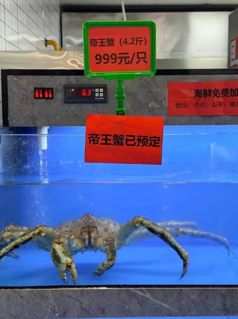 南京大学食堂售价999元的帝王蟹,回应:昨天卖掉一只,学生反馈很好 南京大学食堂售价999元的帝王蟹,回应:昨天卖掉一只,学生反馈很好