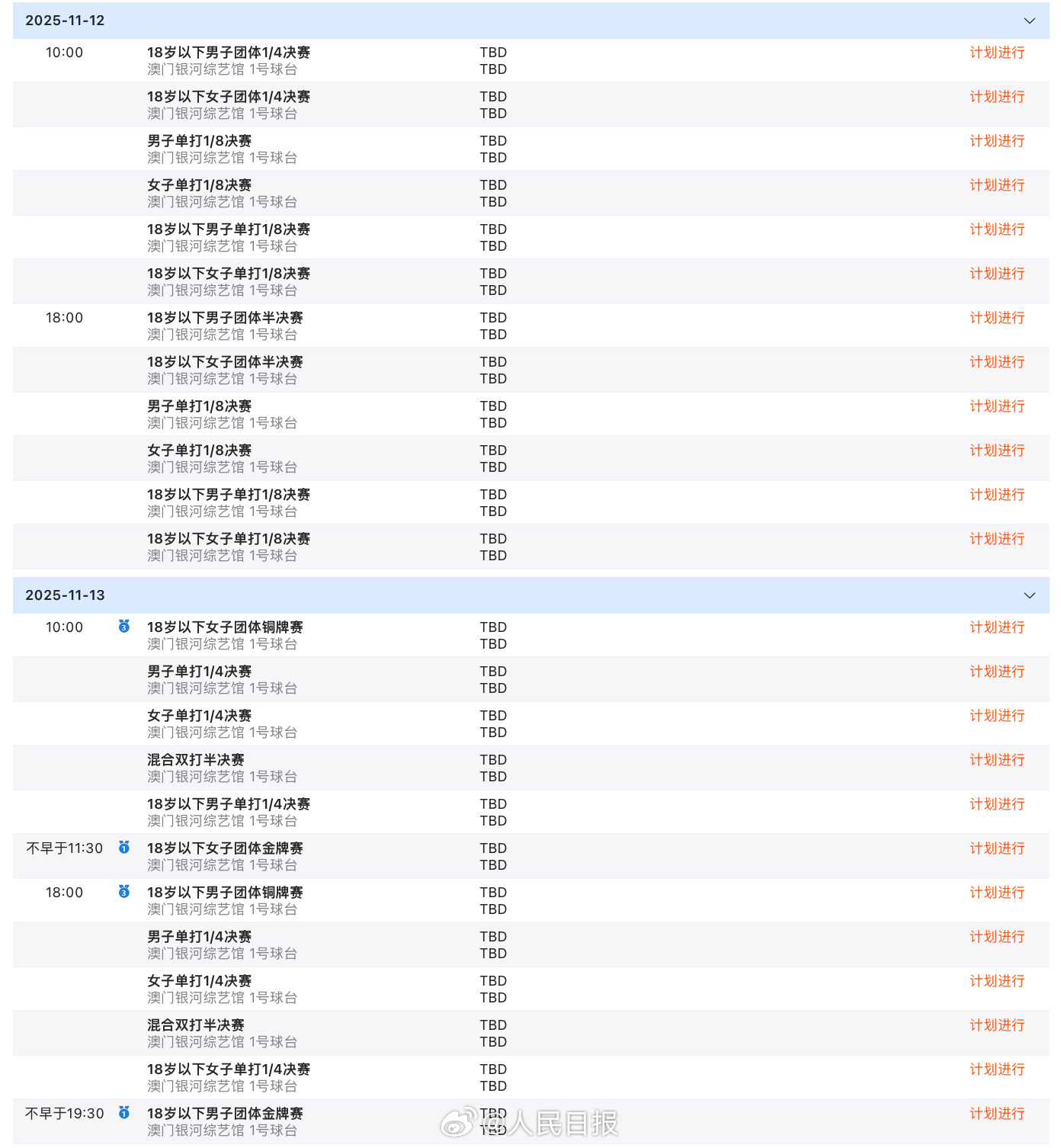 转发加油!十五运乒乓球赛程 转发加油!十五运乒乓球赛程