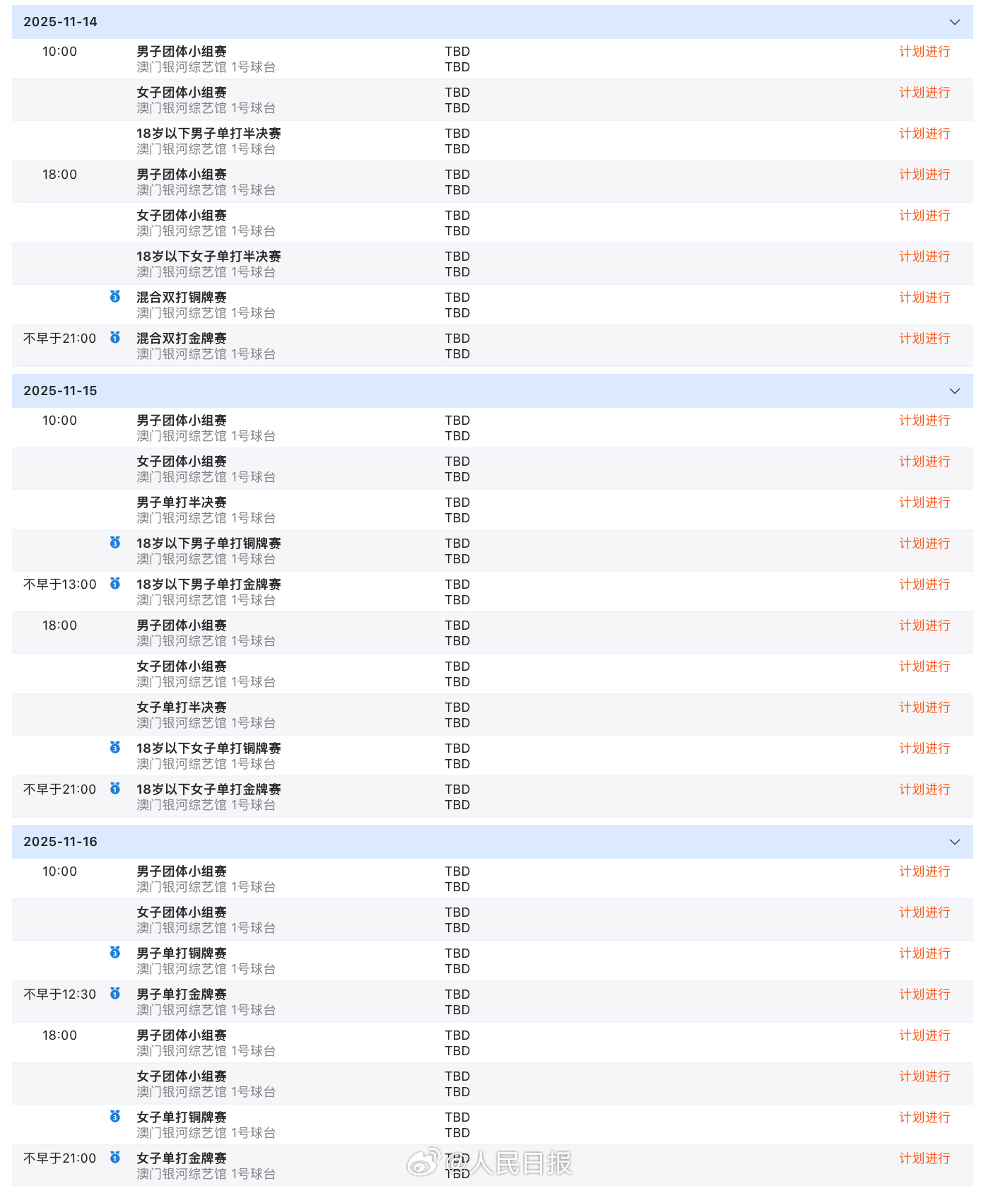 转发加油!十五运乒乓球赛程 转发加油!十五运乒乓球赛程