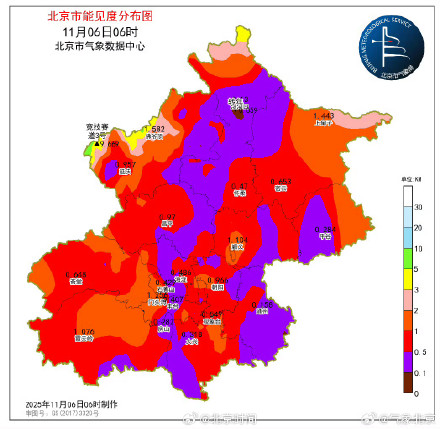 北京大部分地区能见度不足1公里 北京大部分地区能见度不足1公里
