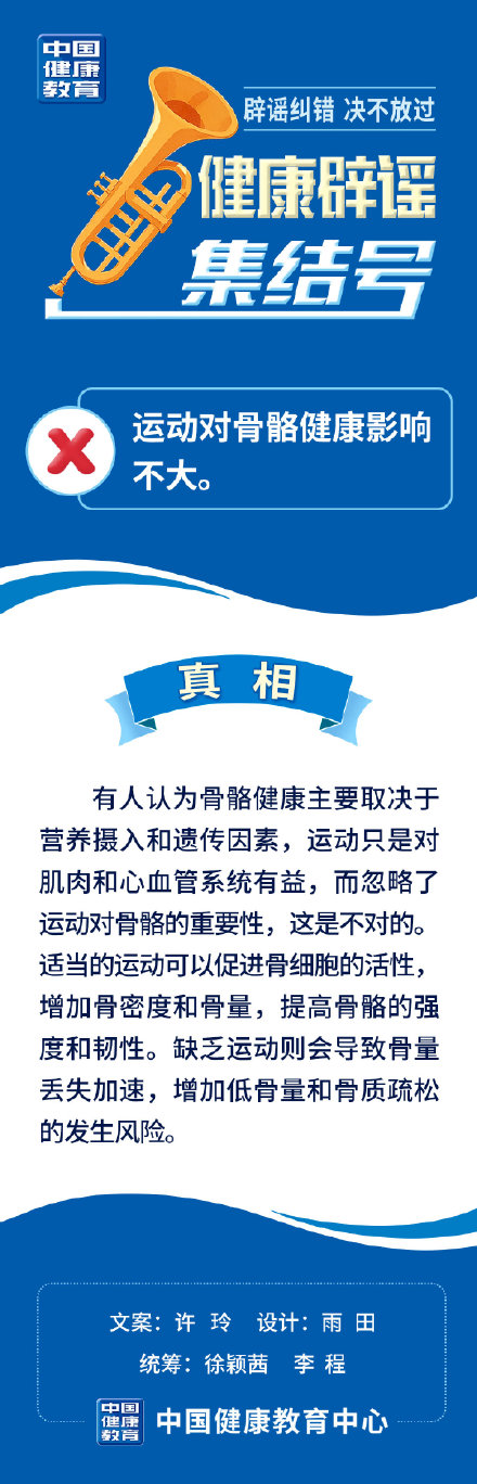 运动对骨骼健康影响不大？