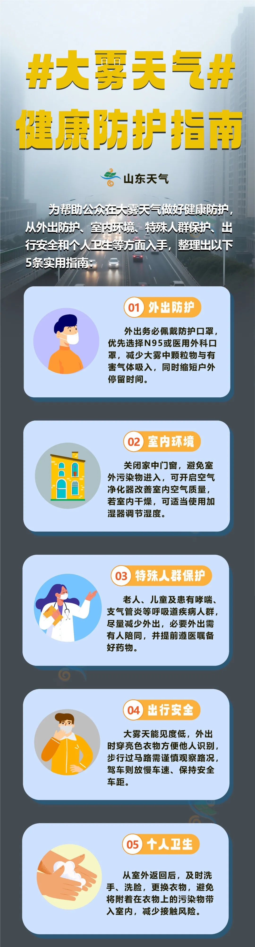 降雨+霜冻+雾，最低气温3℃，山东天气预报