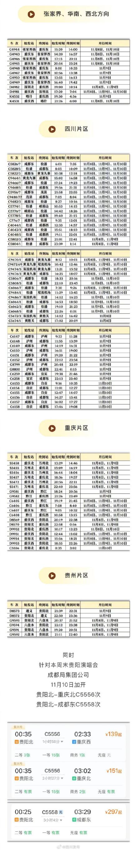 追演唱会、看川超、游景区！成都局加开多趟列车