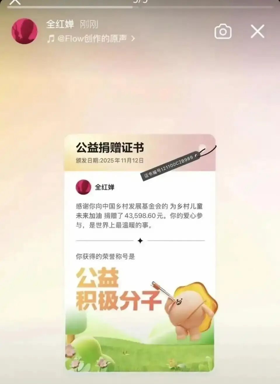 全红婵首开个人直播，收入全捐！