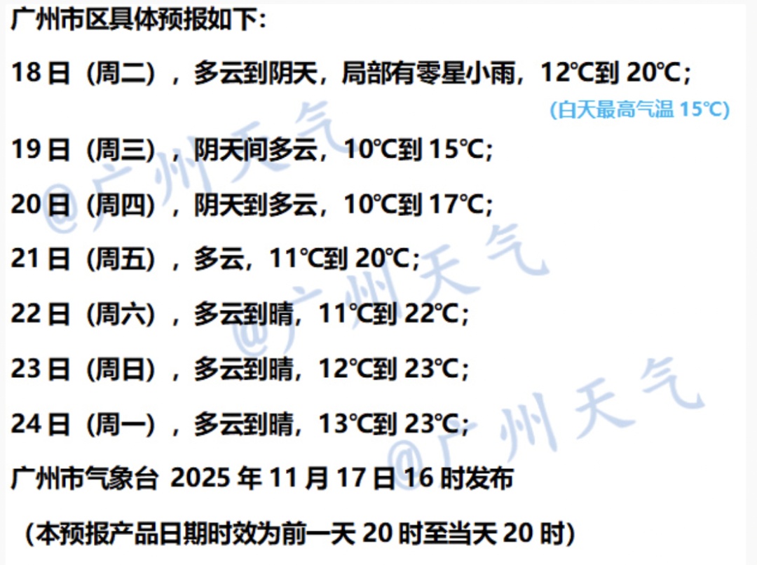 冷冷冷，广州将迎来大降温！最低温或降至10℃，多区发布寒冷预警信号