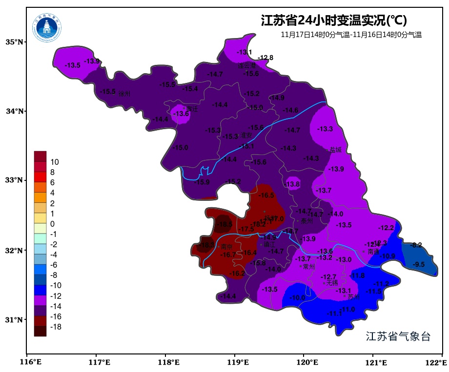 江苏“一夜入冬”，气温骤降18.5℃！