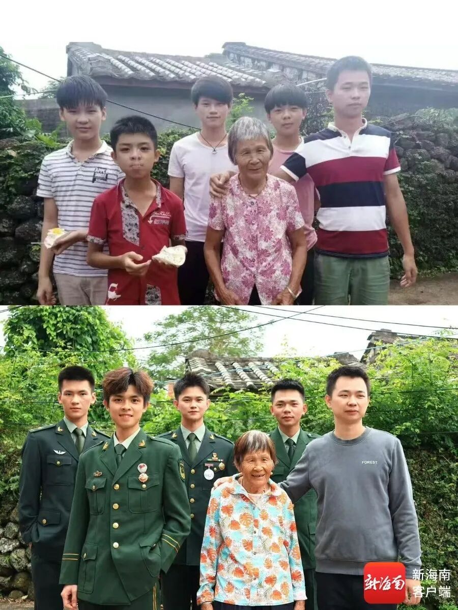 7个孙子身披戎装为奶奶祝寿！这户人家很“热血”