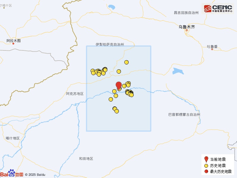 新疆阿克苏地区库车市发生3.1级地震，震源深度19千米