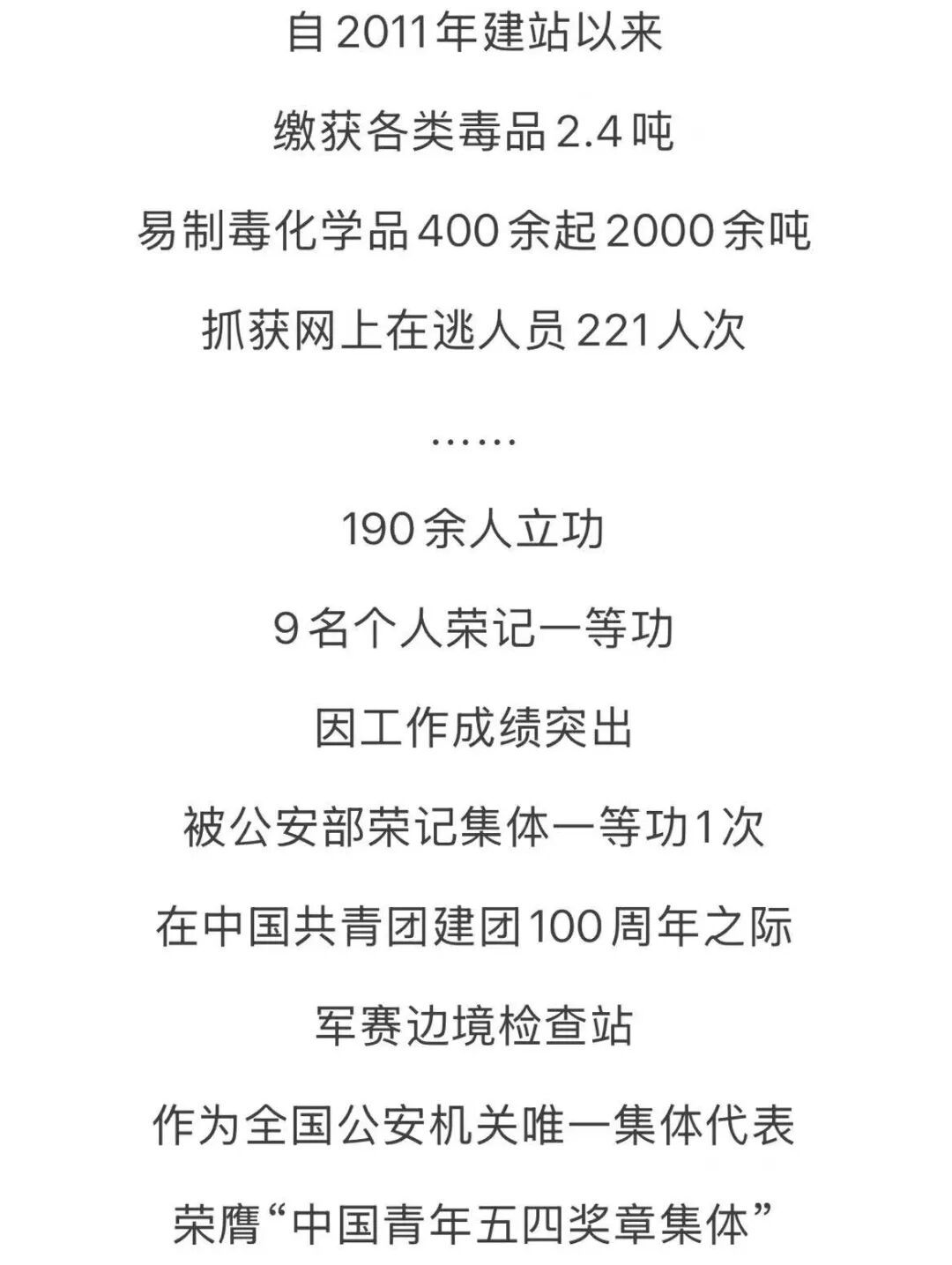 1个边境检查站，9名一等功臣！