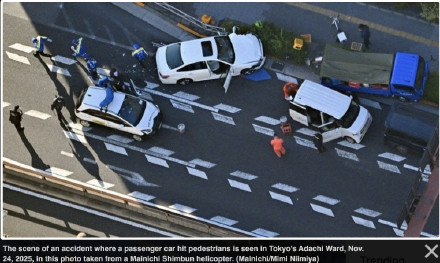 东京男子盗车撞人致多伤 东京男子盗车撞人致多伤