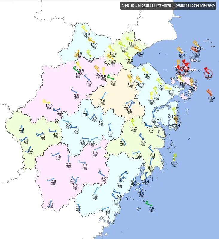 冷空气一波接一波，浙江气温，这天开始要下雨