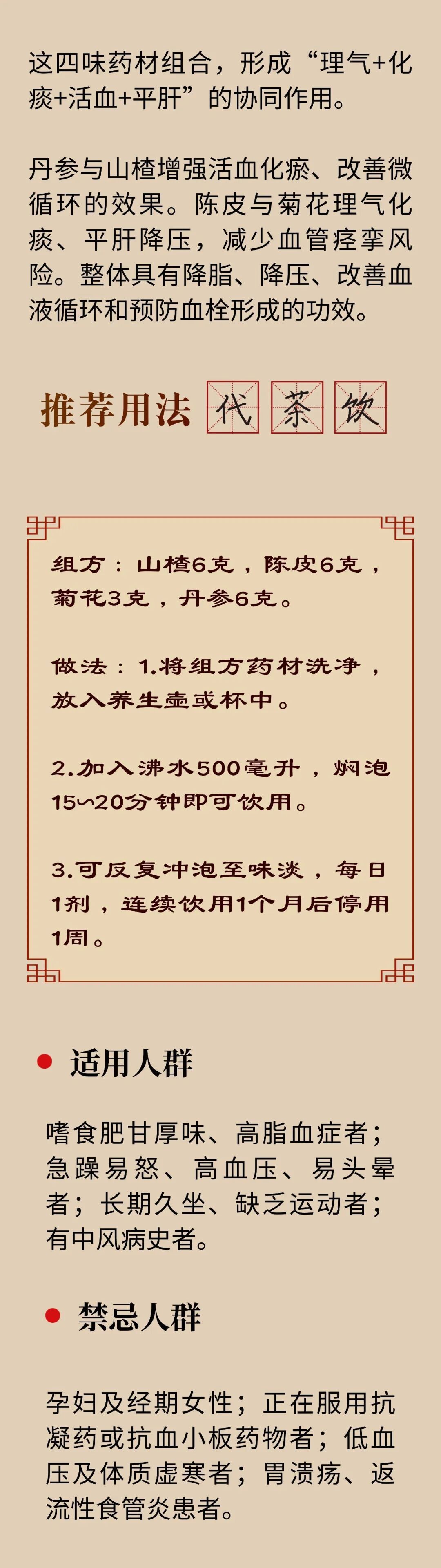 4味中药配着喝，降脂、降压、防血栓，护好您的“生命通道”