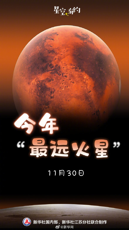 11月30日将迎今年最远火星