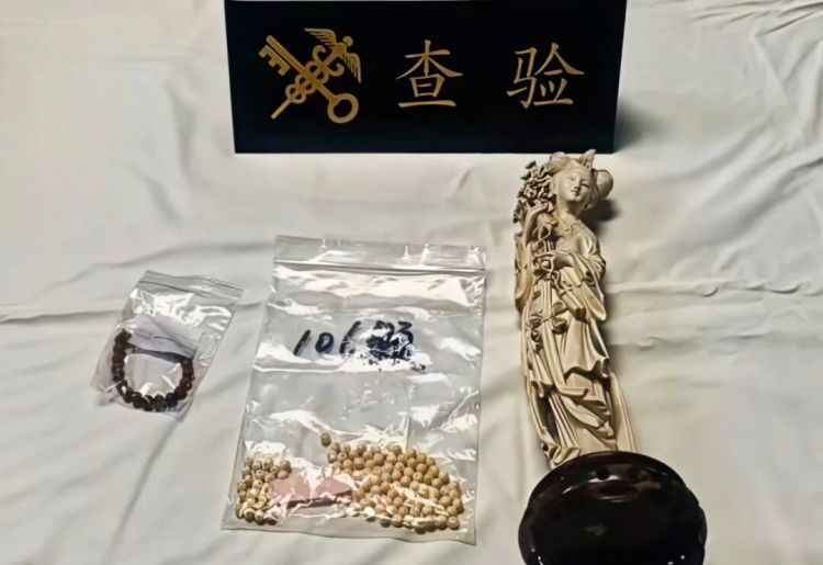 共计1.47千克，石家庄机场海关查获疑似象牙制品2件