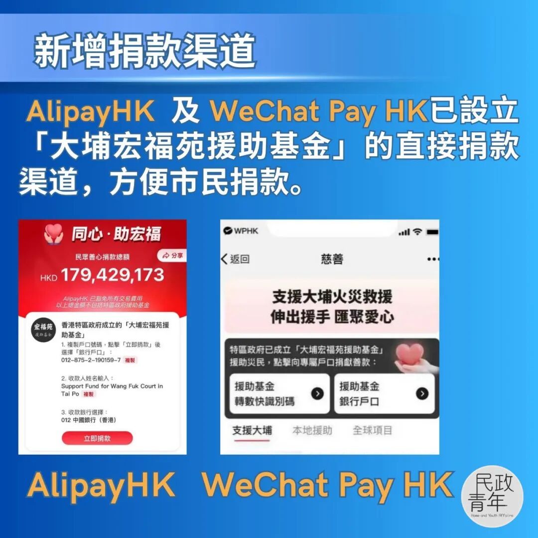 香港特区政府全力推进火灾支援善后工作,物资捐赠平台已开始运作 香港特区政府全力推进火灾支援善后工作,物资捐赠平台已开始运作