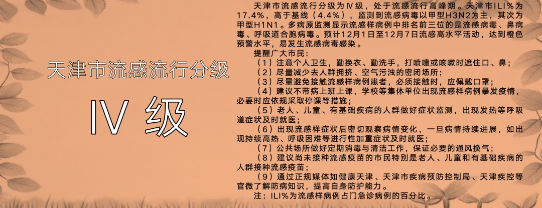 天津流感预警！还有这些病毒正流行→