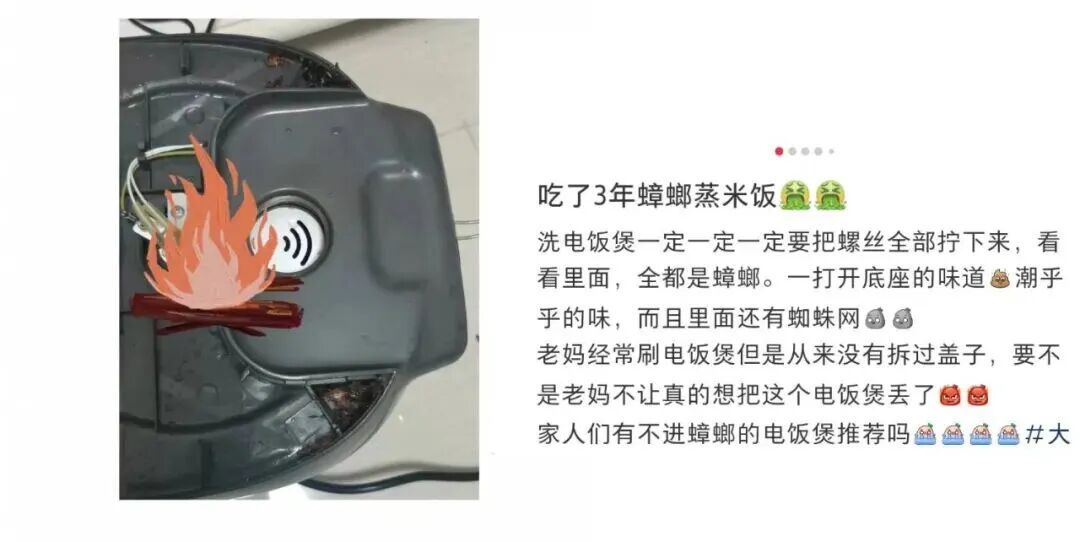 电饭煲这 4 个地方不洗，当心吃“蟑螂蒸饭”！！！