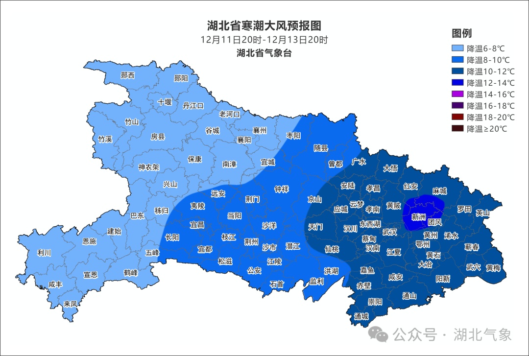 -4℃+10级大风，来势汹汹！降温+雨雪+沙尘，武汉发布寒潮预警
