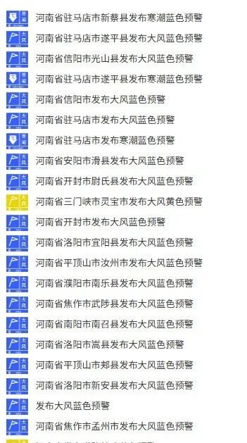 早点回家！河南发布大风蓝色预警，多地阵风10到11级！