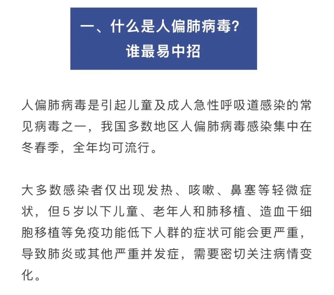 冬春季高发！这种病毒会引发急性呼吸道感染，可通过飞沫、接触传播，谁最易中招？