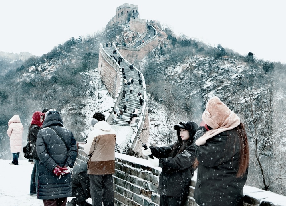 初雪后的八达岭长城,美! 初雪后的八达岭长城,美!