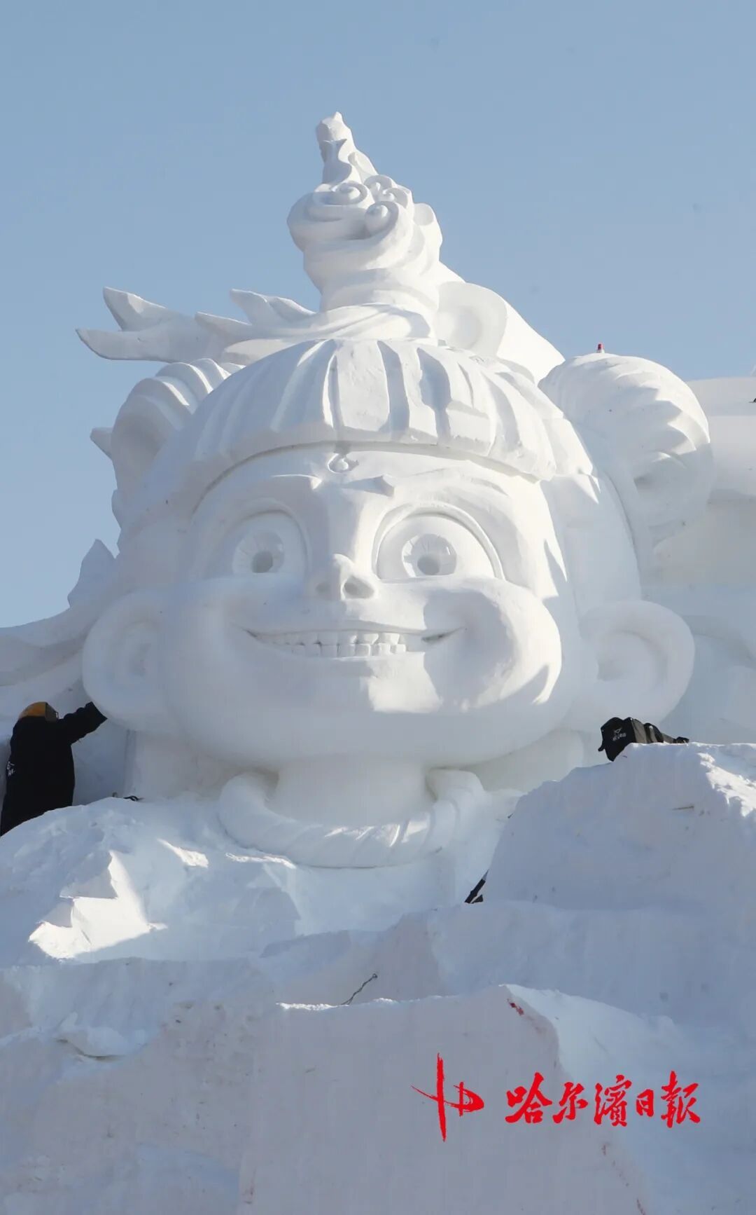“魔丸”哪吒来了！太阳岛雪博会施工正酣，多个雪雕作品初露真容