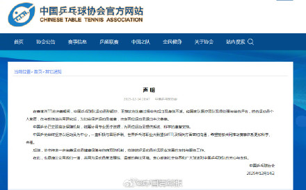 中国乒协启动保障机制