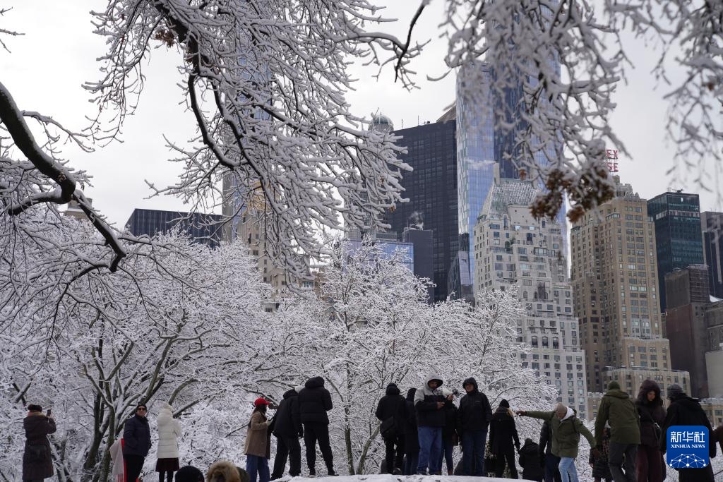 纽约迎来今冬首场降雪