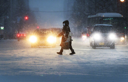 北海道居民生活受暴风雪严重影响 北海道居民生活受暴风雪严重影响