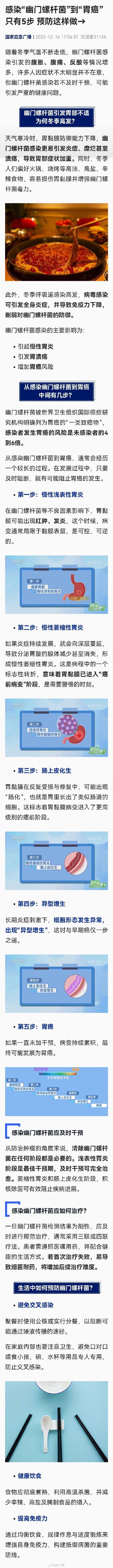 感染幽门螺杆菌到胃癌只有5步 感染幽门螺杆菌到胃癌只有5步