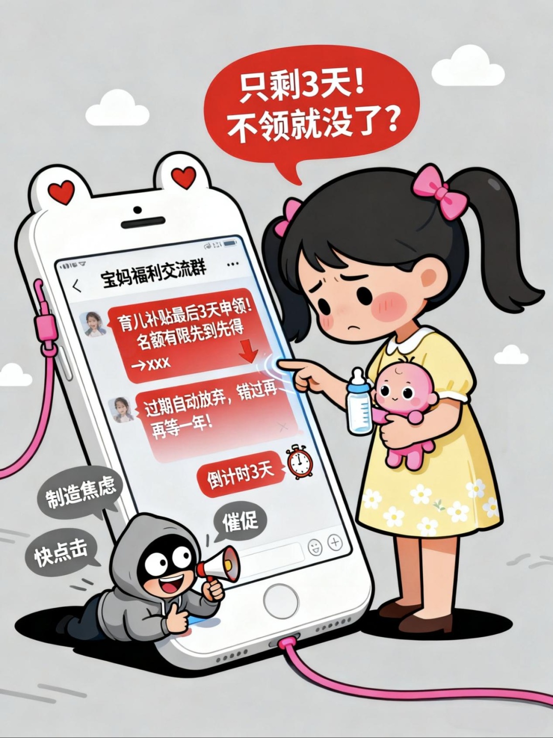 网警提醒： 领取"育儿补贴"，这些套路要警惕！