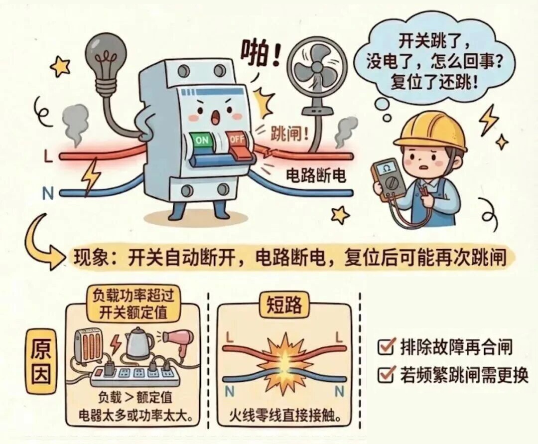 家里的空气开关跳闸，就是给你释放危险信号！