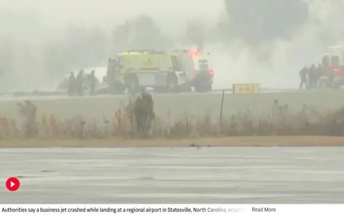 美国一私人飞机坠毁，7人死亡