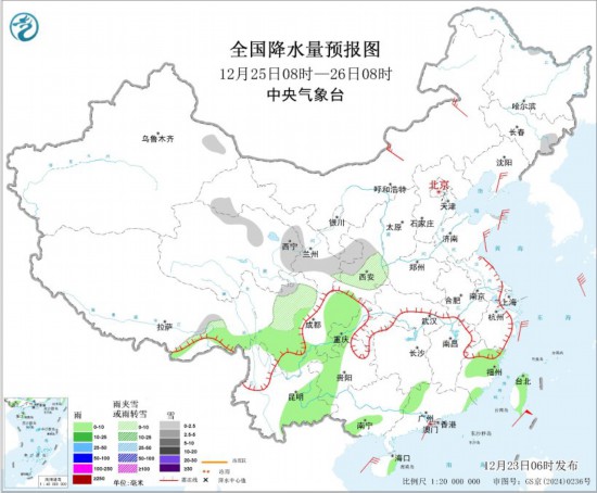 冷空气继续影响我国 中东部有较大范围弱雨雪天气