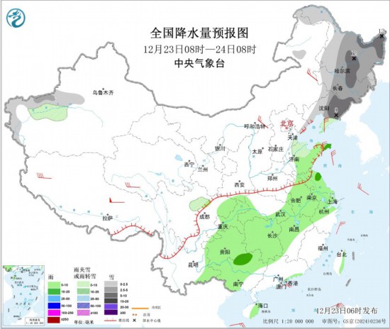 冷空气继续影响我国 中东部有较大范围弱雨雪天气