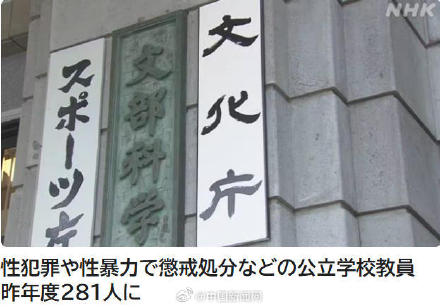日本281名教职人员因性犯罪等受罚
