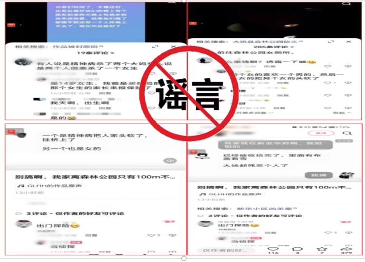 编造传播“公园杀人”谣言，网警依法对10名造谣者查处